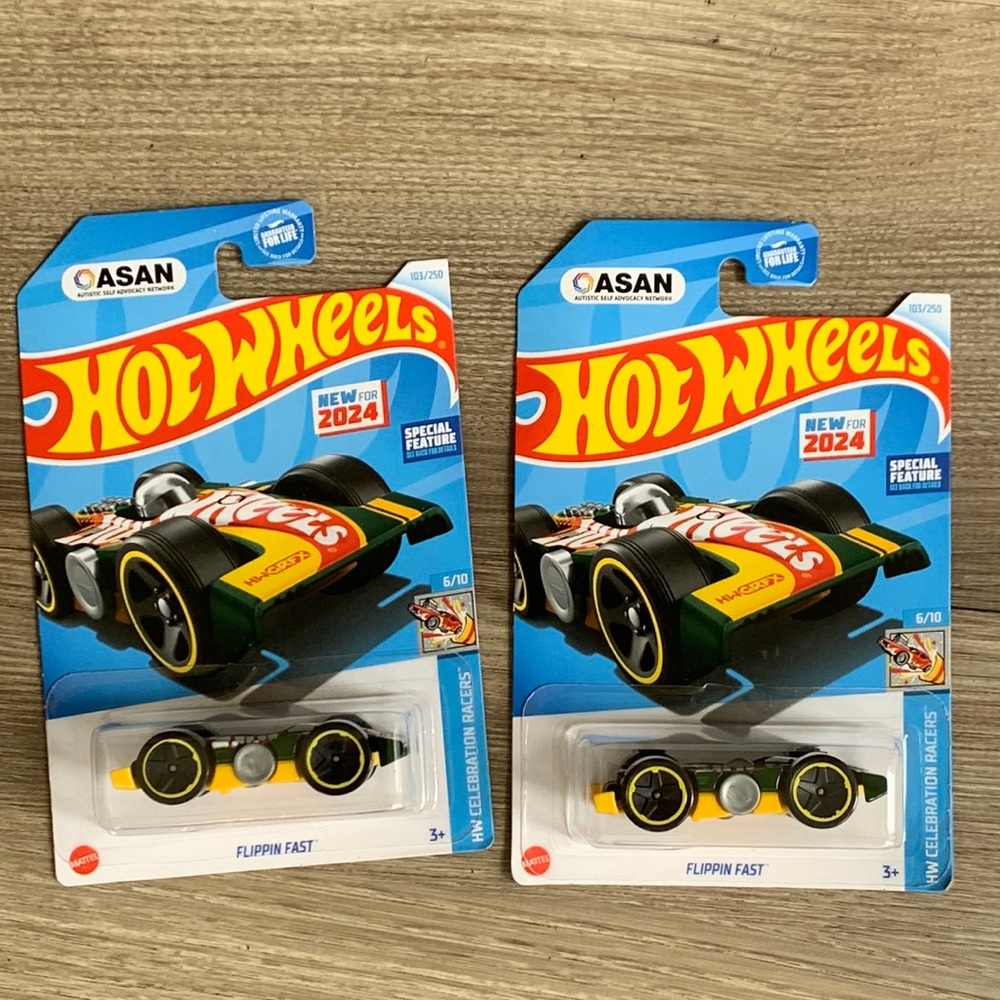 2 Hot Wheels Flippin Fast Fidget Spinner Race Car Hotwheels Mattel New 2024 Asan